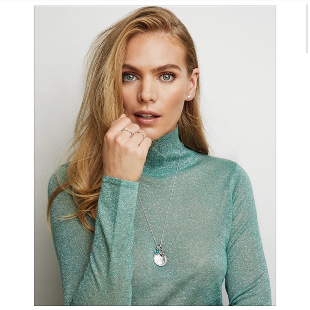Kendra Scott libra sapphir silver rhodium necklace